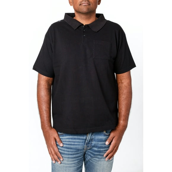 Polo Adaptatif pour Hommes Manches Mi-Longues Noir