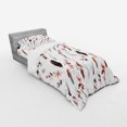 thumbnail image 3 of Bohemian Duvet Cover Set, Fashion Illustration Feathers with Floral Details and Ribbons Vintage Style, Bedding Set with Shams and Fitted Sheet, 3 Sizes, by Ambesonne, 3 of 3
