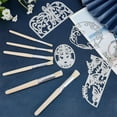 thumbnail image 4 of 4Pcs 4 Styles Hollow Flower Lace Border Cutting Die Metal Cutting Stencils Carbon Steel Die with Poplar Wood Brush for DIY Crafts Scrapbook Album Paper Card Making Gray, 4 of 6