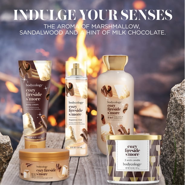 Bodycology Cozy Fireside S'more 2-in-1 Body Wash & Bubble Bath, 16