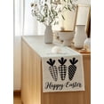 thumbnail image 5 of Table Runner 72 Inches Long for Kitchen Dining, Happy Easter Dresser Scarf Farmhouse, Dining Table Decorations for Wedding/Parties, Black Plaid Carrots Spring Country Beige 18 x 72 In, 5 of 8
