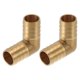 thumbnail image 1 of Accesorios de manguera de latón 25/32" con conector de 90 grados para aire, agua, aceite, gas, combustible, 2 piezas tono dorado, 1 of 6