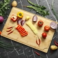 thumbnail image 5 of Large 24x16 Inch Bamboo Cutting Board with Deep Juice Groove and Back Inner Handle,Organic Wooden Butcher Block for Meat, Vegetables & Fruit, 5 of 7
