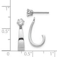 thumbnail image 2 of Beautiful 14k White Gold J Hoop w/CZ Earring Jacket, 2 of 2
