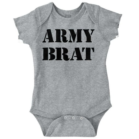 

Army Brat Funny Military USA Child Newborn Baby Boy Girl Romper Brisco Brands