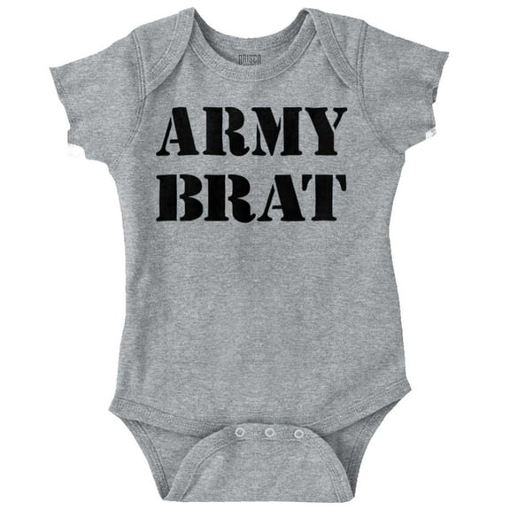 Army Brat Funny Military USA Child Romper Boys or Girls Infant Baby Brisco Brands NB