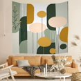 thumbnail image 3 of Bohemia Bedroom Tapestry Landscape Abstract Earthy Tones Decorative Wall Hanging Tapestry, 51x59 Inches Rocks Plants Leaves Washable Wall Hanging Tapestry, for House Living Room Home College, 3 of 5