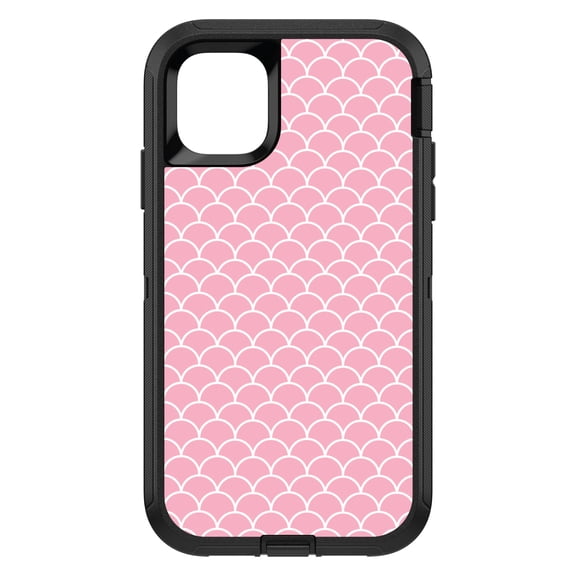 DistinctInk Custom SKIN / DECAL compatible with OtterBox Defender for iPhone 11 Pro MAX (6.5" Screen) - Light Pink Scalloped Pattern