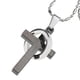 thumbnail image 4 of Crucifijo Cruz jinwen 316L Colgante de acero inoxidable Collar de parejas 24'' negro, 4 of 8