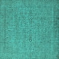 thumbnail image 1 of Ahgly Company Machine Washable Indoor Square Oriental Turquoise Blue Industrial Area Rugs, 3' Square, 1 of 1