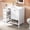 White, variant on 30'' Durable Compact Freestanding Cabinet, Bathroom Storage Unit with Waterproof Surface, Modern Small Bathroom Vanity with Ceramic Sink for bathroom daily use, Blue Gray