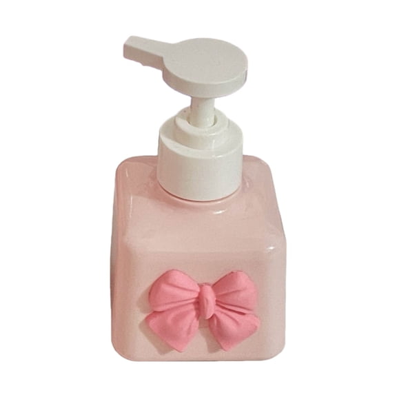 Reusable Pump Bottle with Decorative Bowknot Design For Hand Wash Shampoo Travel Storage Soap Dispenser Holder Bottle