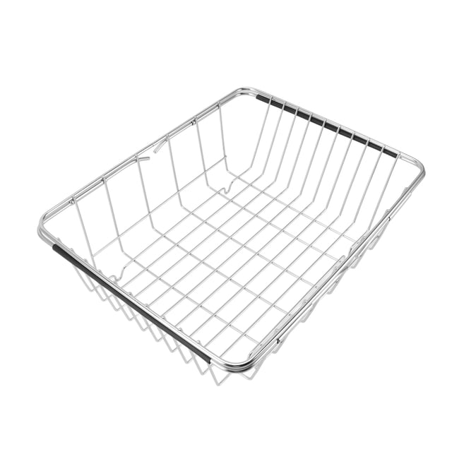 Panier de Rangement pour Congélateur, Fond Plat, Poignée Extensible en Acier Inoxydable pour Armoires