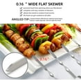 thumbnail image 6 of 12PCS Kabob Skewers Flat Metal BBQ Barbecue Skewer 15" Long Stainless Steel Shish Kebob Sticks Wide Reusable Grilling Skewers Set for Meat Shrimp Chicken Vegetable, 12 Pack, 6 of 8