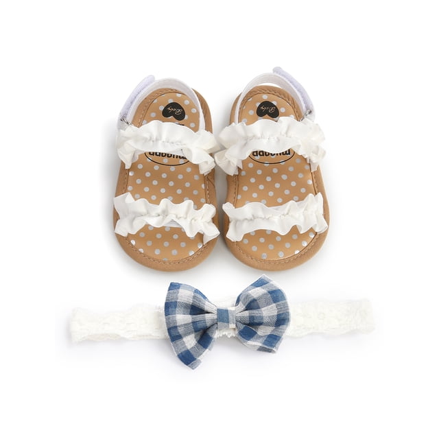 xiaxaixu Baby Girls Summer Sandals Anti-Slip Soft Sole Ruffle Flat Shoes