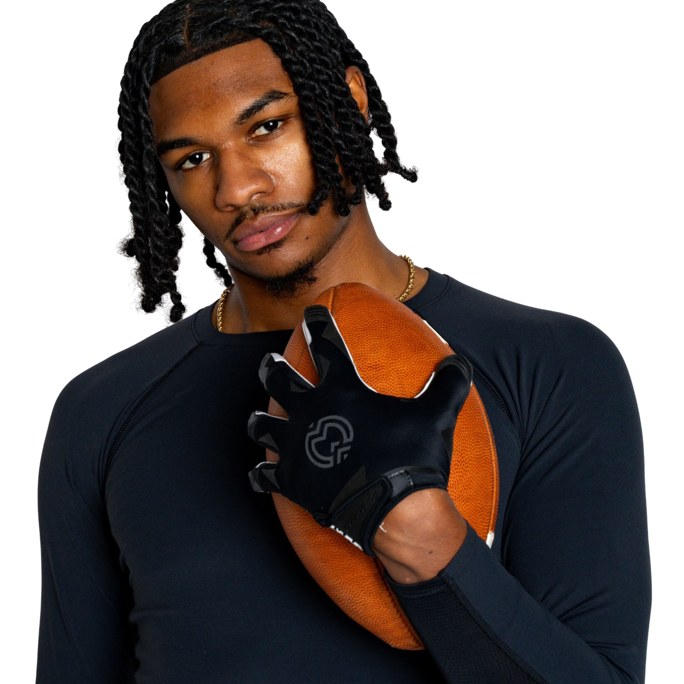 Massov VPRO3 Mens Adult Football Glove, Receiver Glove, Black, Medium
