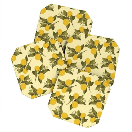 

Society6 Iveta Abolina Alodie Lemons Set of 4 Coasters