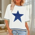 thumbnail image 2 of perfectbot Women's Cotton Star Print Crew Neck T-Shirt - Summer Half-Sleeve Relaxed Fit Casual Fashion Top (S-3XL), 2 of 6