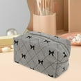 thumbnail image 6 of Unique Bargains 1 Pc Bow Corduroy Style Drawstring Makeup Bag for Vacation Gray Corduroy, 6 of 6
