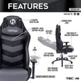 thumbnail image 6 of Techni Office Solutions 52" Vibrant Gray and Black Unique Techni Sports TS-61 Ergonometric, 6 of 7