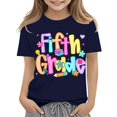 thumbnail image 2 of EnJoCho Girls Short Sleeve T Shirts Kids Summer Crewneck 5th Grade Tops Basic Tees Boys Back-to-School Tshirt School Unifor𝗆 Shirts Back-to-School Tops for Elementar𝗒 Girls, 2 of 5
