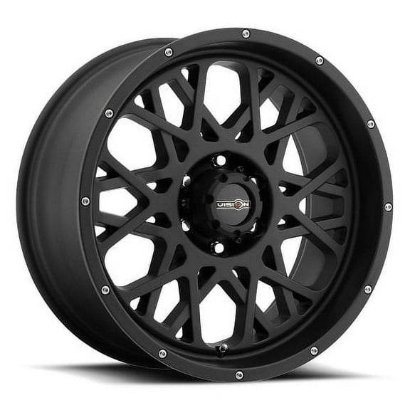 22" Vision Off-Road 412 Rocker Satin Black Wheel 22x12 5x5 For Jeep Rim -51mm