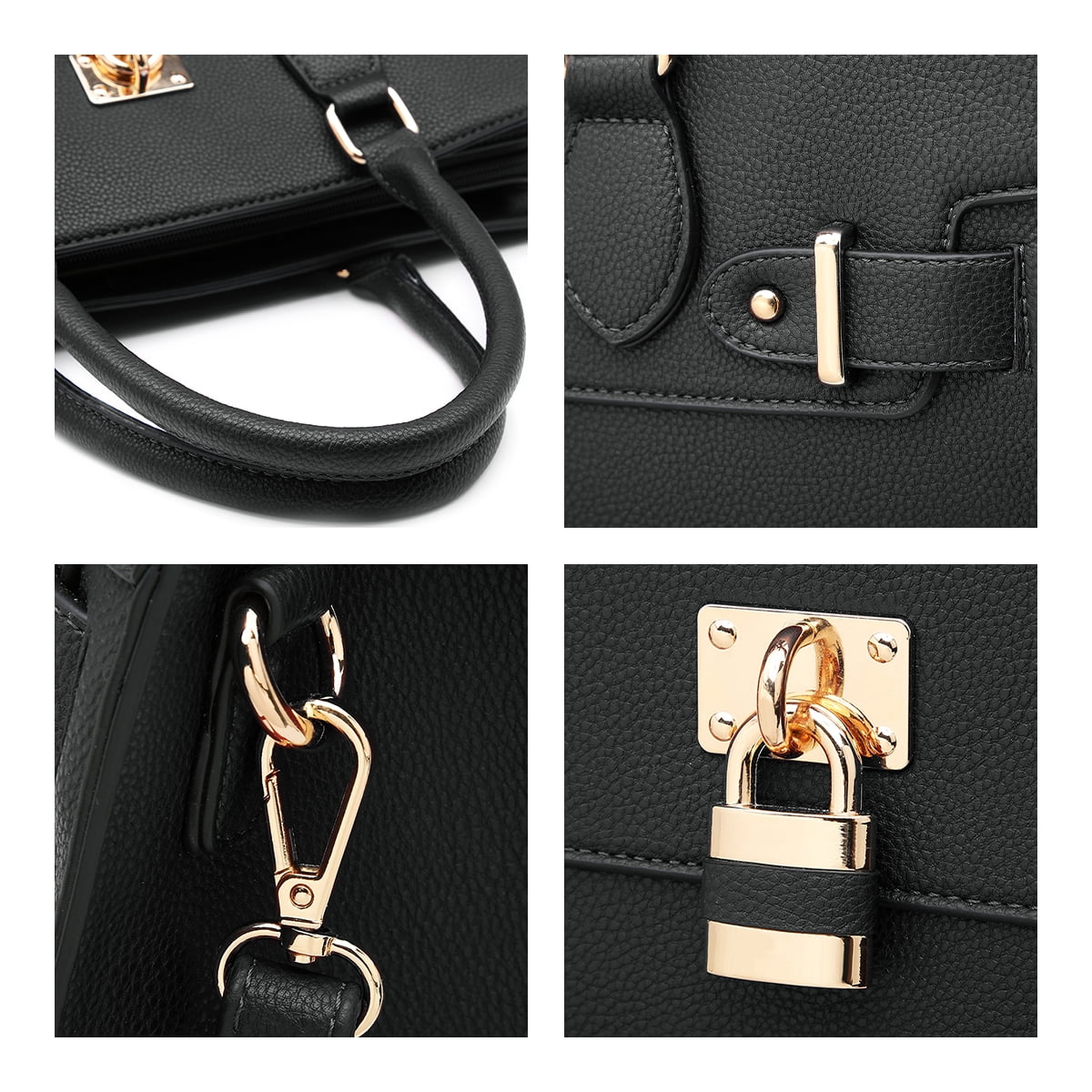 Dasein Women Handbags and Purses Ladies Shoulder Bag Top Handle Satchel Tote Work Bag with Matching Clutch