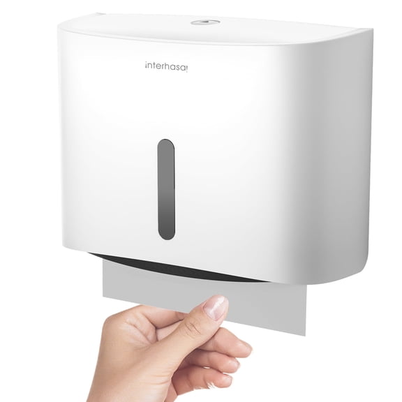 Interhasa Multi-Fold Paper Towel Dispenser Wall-Mounted for Home & Commerical,White