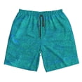 thumbnail image 4 of Bixox Men's Blue Green Glitter printing Casual Classic Fit Short Summer Beach Shorts, 4 of 6