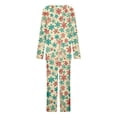 thumbnail image 5 of Puntoco Conjuntos de pijama cómodos para mujer Conjunto de pijama informal con cuello en V y pantalones largos con estampado navideño para mujer, 5 of 5