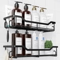 thumbnail image 2 of Shower Caddy Large - Adhesive Shower Organizer, Stainless Steel Shower Shelf for Inside Shower, No Drill Bathroom Organizers and Storage, Home Decor Accessories, 2 Pack, Black,Blanco, 2 of 15