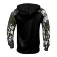 thumbnail image 4 of Domuza Camo Hoodies for Men Fleece Quarter Zipper Drawstring Cargo Hooded Sweatshirt Fall Winter Vintage Loose Fit Pullover with Pockets Black 2XL, 4 of 4