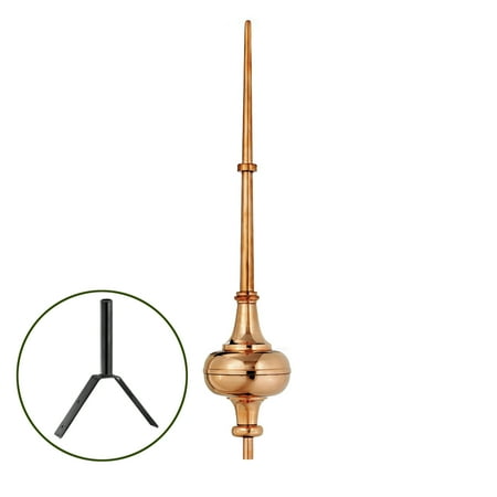 40" Morgana Pure Copper Rooftop Finial with Roof Mount by Good Directions