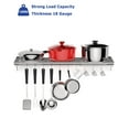 thumbnail image 4 of AOILE Stainless Steel Wall-Mount Shelf – NSF Certified 12"x24", 12"x36", 12"x48", or 12"x60" Rack with Backsplash & 7 Hooks for Kitchen Pots and Pans – Perfect for Home & Restaurant, 4 of 7