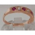 thumbnail image 4 of LBG 18k Rose Gold Cultured Pearl & Ruby Womens Eternity Ring - 4 - Sizes 4 to 12 Available, 4 of 6