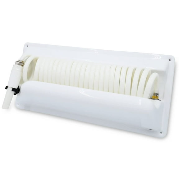 New Washdown Hose Holder Station With Hose t-h Marine Wdhh25wcdp 20" L x 9-3/8" W x 5-3/4" H White