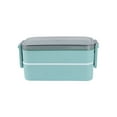 thumbnail image 2 of YYV Japanese Style Double Compartment Lunch Box Adult Leakproof Lunch Box Modern Bento Box Children Students Work Portable Lunch Box Blue, 2 of 6