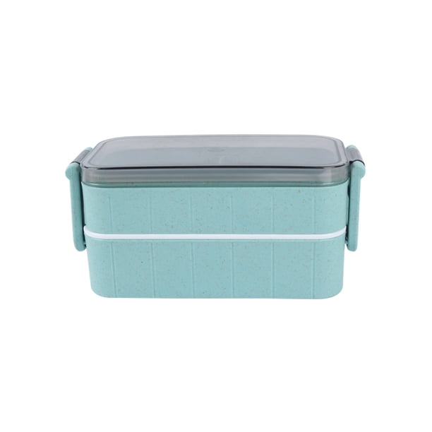 Caja de Almuerzo de Bento Estilo Japonés Caja de Almuerzo de Doble Compartimiento, Caja de Almuerzo a Prueba de Fugas para Adultos, Caja de Almuerzo Moderna de Bento, Caja de Almuerzo Portátil de Trab