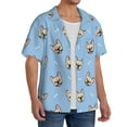 thumbnail image 4 of Easygdp Cute French Bulldog Men's Casual Short-sleeved Shirt with Pocket and Button Suitable for Beach Vacation Leisure - 3X-Large, 4 of 7