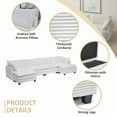 thumbnail image 5 of Betisef Modular Sectional Sofa W/ Deep Seat,Freely Combined Comfy Corduroy Couch,Arm Chair W/ Pillows for Living Room, Apartment,U-Shaped 4-seat Oversized Sofa W/ Double Movable Ottomans White, 5 of 7