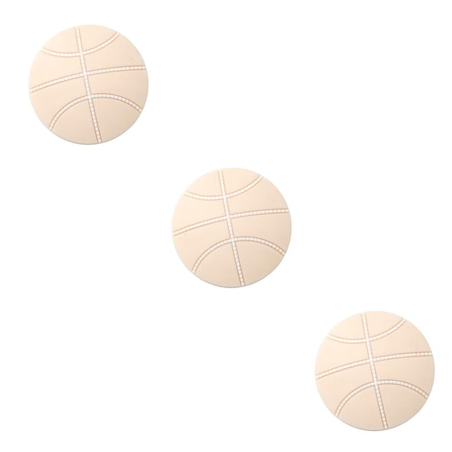 Transemion 4pcs Mute Door Rear Wall Waterproof Anti-Collision Pad Crash Waterproof Anti-Collision Pad Basketball Style 5cm beige 3Set