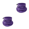 thumbnail image 4 of Billuyoard Calentador de cuello a prueba de frío colores surtidos fijación moda cuellos cómodos polaina espesar gran textura pañuelo para el cuello Violeta 2piezas Billuyoard CBP350075, 4 of 6