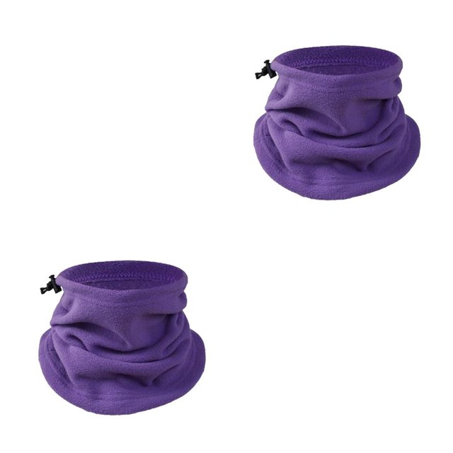 Ounissouiy Calentador de cuello a prueba de frío colores surtidos que se unen a la polaina de cuello elegante espesar gran textura transpirable Violeta 2piezas