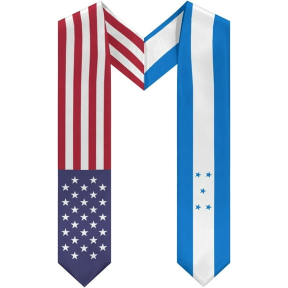 DABOYOZHZH Honduras Mix United States Flag Graduation Stole Sash For Study Aboard International Students