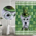 thumbnail image 5 of St. Patrick's Day Shower Curtain, Waterproof Shower Curtains for Bathroom, Spring Lucky Shamrock Cute Puppy Green Plaid Washable Fabric Bathtub Curtain Set Bath Decor with 12 Hooks Extra Long 72"x96", 5 of 8