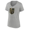 thumbnail image 2 of Women's Heather Gray Vegas Golden Knights Primary Logo Team V-Neck T-Shirt, 2 of 3