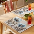 thumbnail image 4 of Blue Broccoli Placemats Set of 8, Rustic Farmhouse Floral Retro Brown Plant Non-Slip Place Mats Washable Table Mats for Kitchen Dining Table Decorations Indoor/Outdoor, 4 of 9