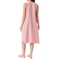 thumbnail image 3 of INSPIRE CHIC Womens Tank Pajama Dress Sleepshirt Soft Sleepwear Miidi Sleeveless Nightgowns L Pink, 3 of 6