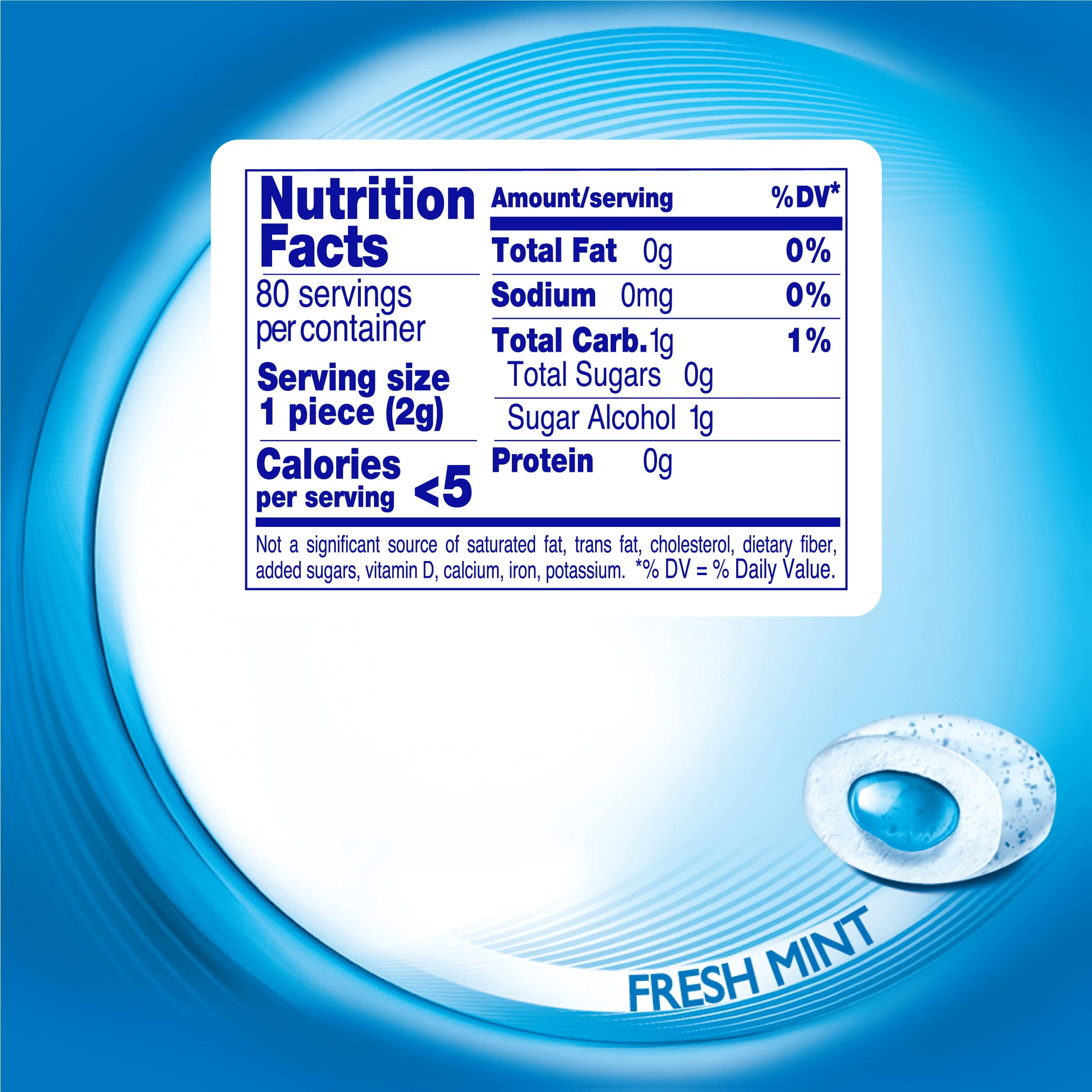 Mentos Pure Fresh Chewing Gum, Sugar-Free, Xylitol, Fresh Mint, 80 Piece Bottle, recyclable 90% Paperboard Bottle, 80 Count (Pack of 4)