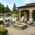 thumbnail image 5 of ARDEN Foam Outdoor Deep Seat Cushion Set, 24 x 24, made with ProFoam, Rain-proof, Fade Resistant, French Blue Linen Stripe, 5 of 9
